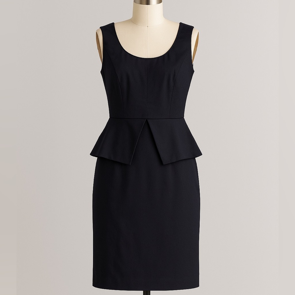 Vince Camuto Black Peplum Sheath Dress Sleeveless LBD Work Cocktail 2
